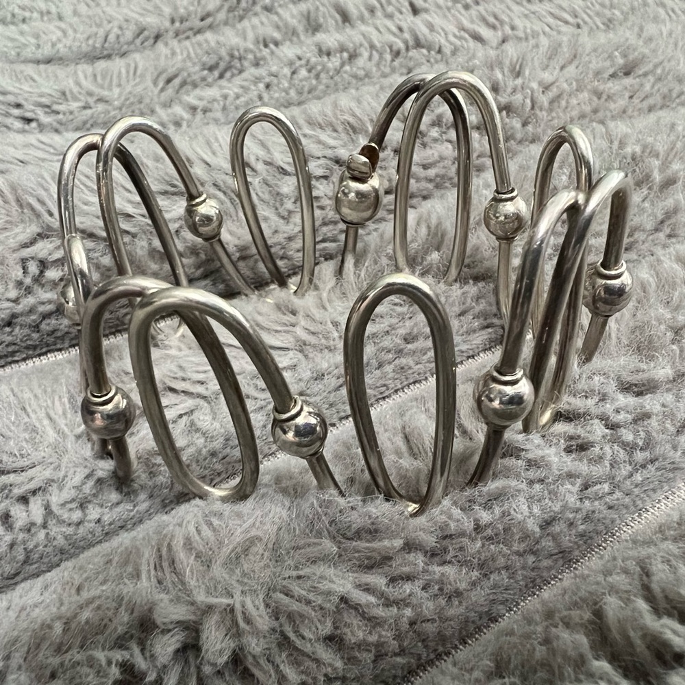Tiffany & Co Silver 925 Coil Bead Link Bracelet - Vintage